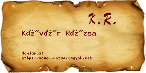 Kövér Rózsa névjegykártya